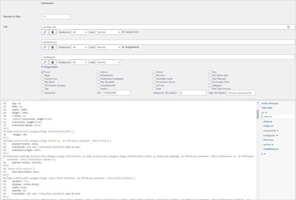 Mr.Dev.'s Framework - Files page