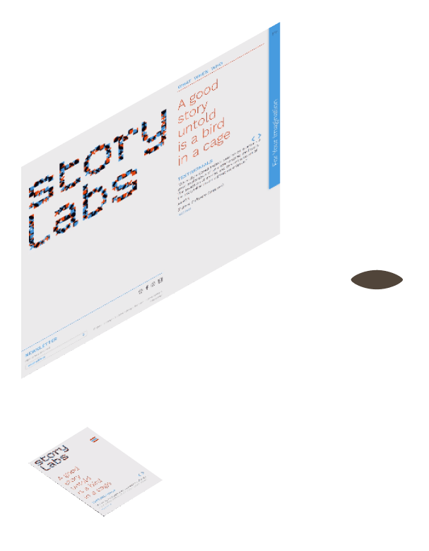 Perspective view of Storylabs’s site on desktop and phone