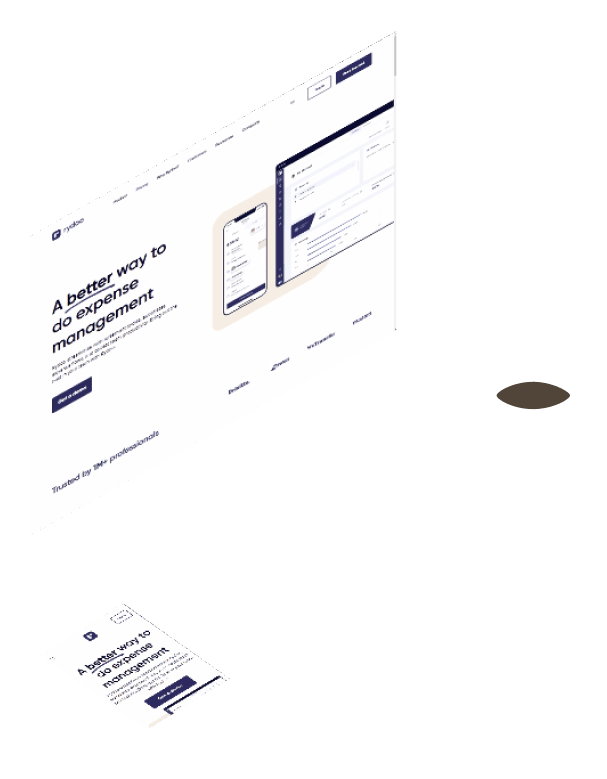 Perspective view of Rydoo's website on desktop and phone
