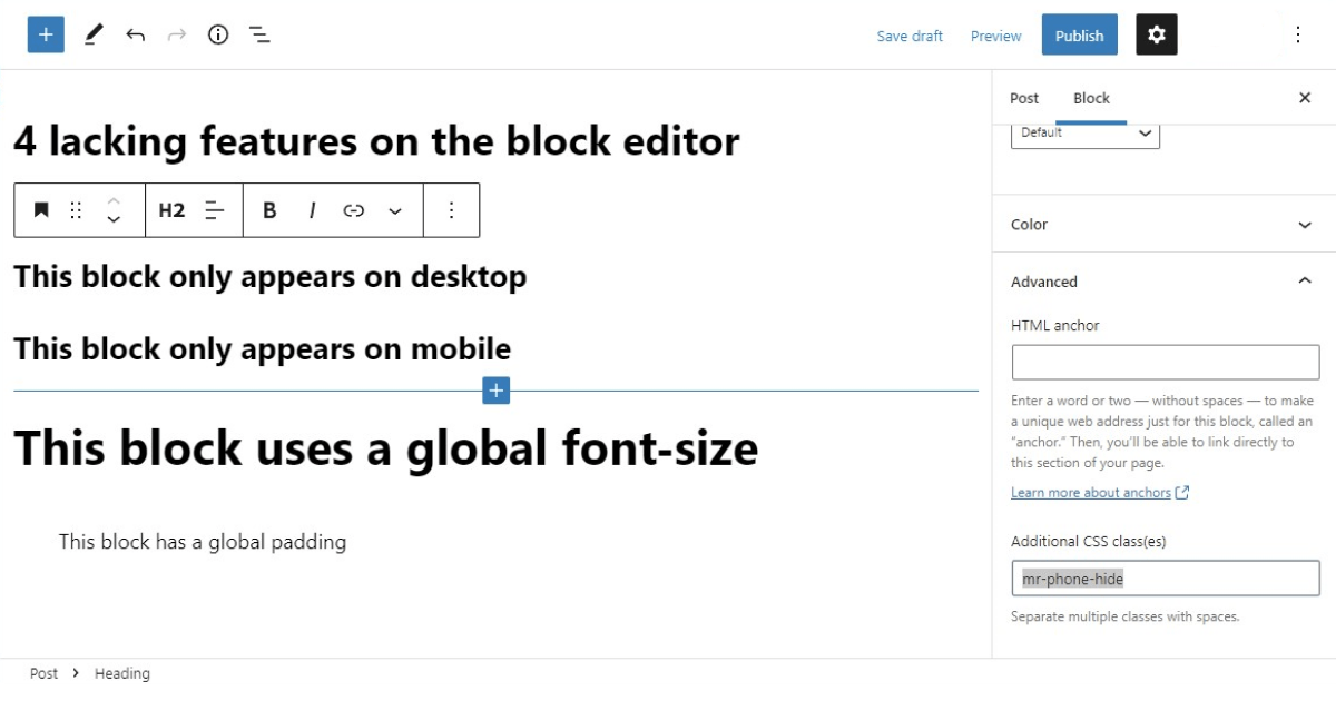Block editor with frontend toolkit