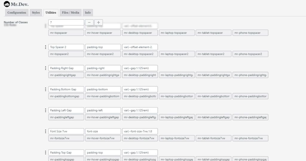 custom utility classes on Mr.Utils with Mr.Dev.'s Framework