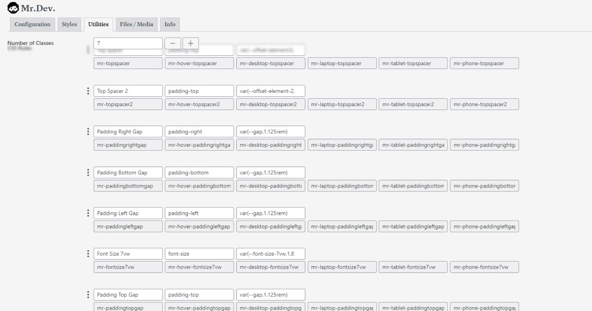 Create custom utility classes and breakpoints for Mr.Utils