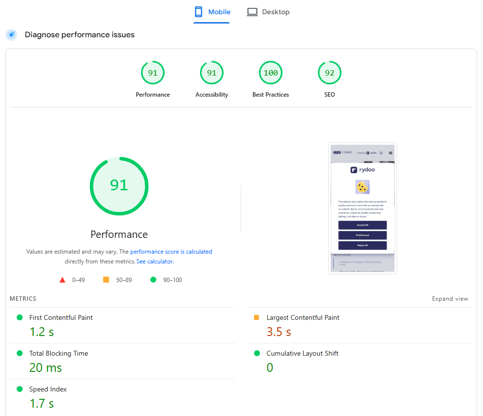 cfo corner pagespeed - CFO Corner cfo-corner_pagespeed